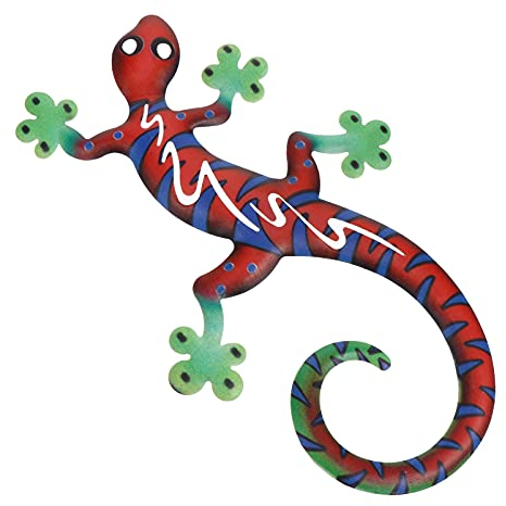 Cabilock Kreative Eisen Gecko Wanddekoration Rot für Wohnzimmer und Büro