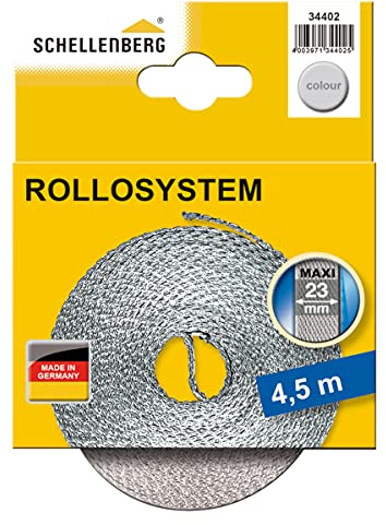 Schellenberg 34402, grau Rollladengurt Maxi 23 mm, 4,5 m