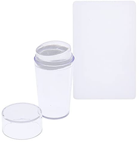 DBOO 1 Set Clear Silicone Jelly Stamper With Scraper Clear Nail Art Jelly Stamper Nail Art Stamping Stamper for Manicure Tools
