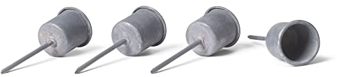Novaliv 4X Stabkerzenhalter grau I Kerzenpick 7,1 x Ø 2,8 cm Kerzenstecker für Stabkerzen I Kerzenpin Adventskranzdekoration Kerzenleuchter I Dekoration Weihnachten