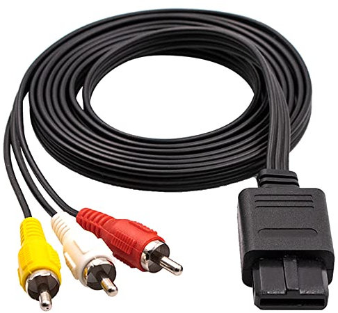 1 UNIDS 1.8M 6FT 2 Conectores de salida de audio Cable de cable de video AV TV RCA Adecuado para SNES Juego Cube para Nintend N64/64 Cable de juego