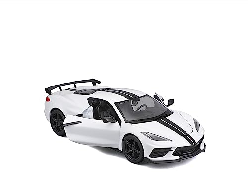 Maisto Chevrolet Corvette Stingray Coupe 2021: Modellauto im Maßstab 1:24, Türen beweglich, rot (531534R)