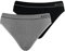 Nur Die 2er Pack Retro Slip Mehrfarbig sportlich Unterhosen aus Baumwolle Unterwäsche Damen, Graumelange/schwarz, M