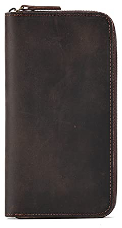 FANDARE Herren Geldbörse Kreditkartenetui Leder Geldbörse Herren RFID Schutz Geldbörse Brieftasche Männer Portmonee Geldklammer Kreditkartenetui Geldbeutel Reise Wallet Dark Braun