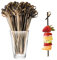 Bekecidi Bamboo Cocktail Sticks, 100 PCS Bamboo Knot Skewers Mini Food Picks Fruit Sticks Bamboo Toothpicks Cocktail Sticks for Drinks, Canapes, Appetizers Party Supplies 12cm (Black)