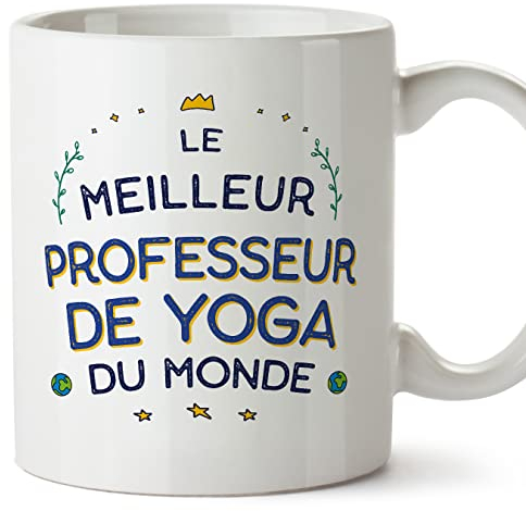 MUGFFINS Tazas para PROFESOR DE YOGA hombre - En Francés - Meilleur du Monde - 11 oz / 330 ml - Regalo original y divertido