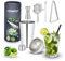 Relaxdays Cocktail Shaker Set, Stainless Steel, 5 Piece Bar Kit, 500 ml, Accessories for Home, Mixing, Silver, 25.5 x 10.5 cm