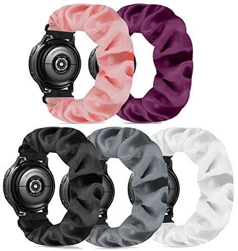 Scrunchie - Cinturino per orologio da donna da 20 mm, compatibile con Samsung Galaxy Watch 5/Galaxy Watch 5 Pro/Galaxy Watch 4/Watch 4 Classic 42 mm 46 mm/Watch 4 LTE/Active 2(40 mm/44 mm)/Watch 3 41