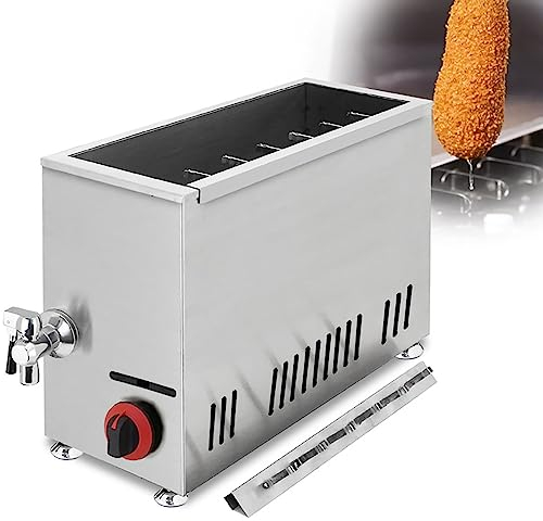 Freidora de Gas Comercial, 21 L de Queso, Salchichas, Parrilla, Horno, freidora, 12 Piezas, asador de Salchichas con Temperatura Ajustable, freidora con Mango para Perros Calientes, palitos