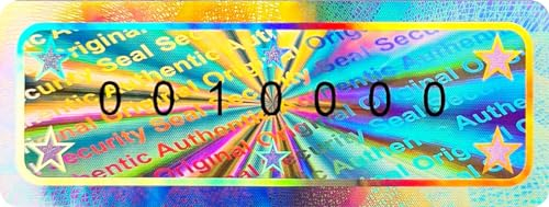 70 Stk - 3D Hologramm-Siegel mit Seriennummer - 50 * 18mm silber glänzend - Sicherheitssiegel, Qualitätssiegel, Sicherheitsetiketten, selbstklebendes Etikett, Klebesiegel