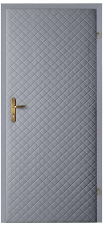 TapeOn Moderna imbottitura per porte da montare fai da te, set premium | rivestimento porta | riparazione per porte interne | isolamento acustico | T3 KARO 5 x 5 | Colore: grigio chiaro | 105 x 210 cm