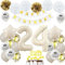 Geburtstagsdeko 24 Beige Gold, Luftballons 24 Geburtstag Frau Mann, Deko 24. Geburtstag Luftballons, Beige 24. Geburtstag Dekorationen, Sandweiß 24 Jahre Geburtstagsdeko, Luftballon 24 Beige
