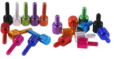 5 Stück metrische M2 x 4/8/12/15 mm Rändelschrauben mit gerändeltem Kopf, bunt, eloxiertes Aluminium, handfest anziehende Schrauben, manuelle Einstellschrauben ( Color : Wine Red , Size : 15MM_M2 )