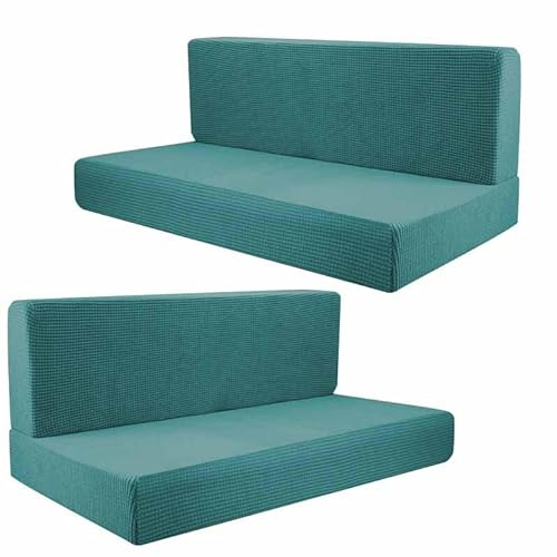 YWQJL Bezüge Für Wohnwagen Sitzgruppe 4 Stück Camper-Kissenbezüge, Rv-Sitzbezüge Möbelschutz, Sofa-Sitzkissenbezug Elastisch Einfach Zu Montierende Bankbezüg(Dark Green,4)