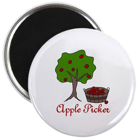 CafePress Apple Picker Magnets 2.25 Round Magnet, Refrigerator Magnet