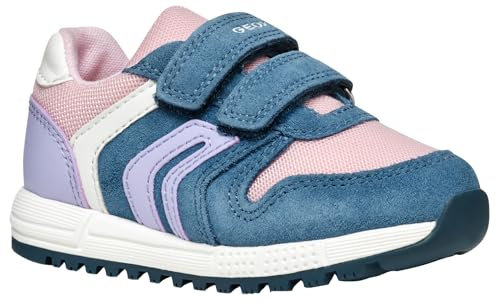 Geox Jungen Mädchen B ALBEN Girl A Sneaker, Avio/Pink, 27 EU