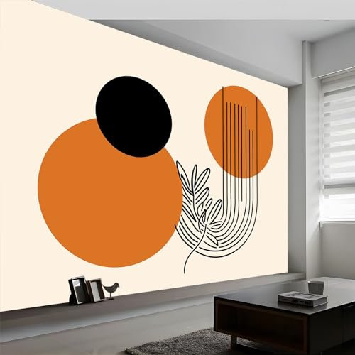 Papier Peint Panoramique Style Bohème Rétro, 400 x 280 cm (WxH) Poster Mural, Crème Peinture Murale pour Salon Chambre Chambre d'enfants restaurant Décoration Murale