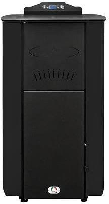 STUFE A PELLET ITALIA Asia Pulizia Automatica Locale Tecnico 24 KW WiFi - Stufa a Pellet Idro per Impianto di Riscaldamento Efficienza 92% Scalda 180m² Autonomia 22H Programmabile 5 Potenze Nero
