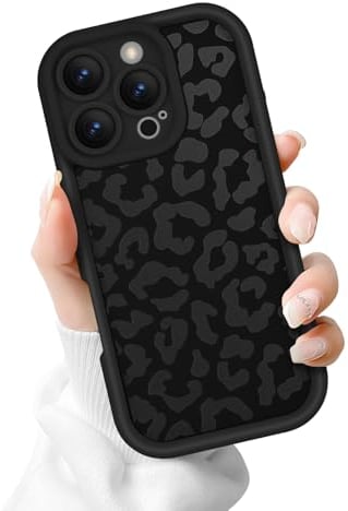 Newseego Case Compatible for iPhone 16 Pro, Aesthetic Leopard Print Styles Pattern Design Girls Women Phone Case Soft Slim TPU All-inclusive Lens Shockproof Cover for iPhone 16 Pro-Black