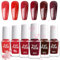 DMQ Nail Polish Set - 6 Colors Burgundy Wine Red Shimmer Cherry Bloody Mary Varnish Kit, Valentines XMAS Quick Dry Gel Polish Nail Art Manicure DIY Gifts for Women