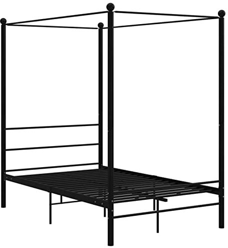 Festnight Himmelbett 140x200 cm Metallbett Ehebett Doppelbett Bettgestell Metall Bett Bettrahmen Schlafzimmerbett