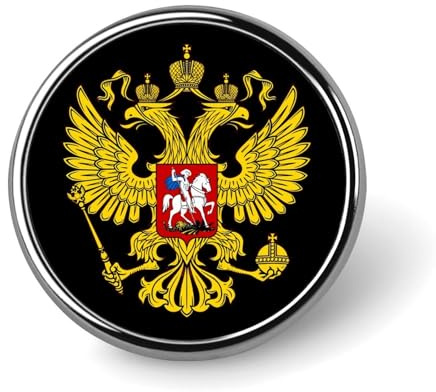 Wappen Russlands, runde Brosche, Anstecknadel, Krawatte, Anzug, Kleid, Zubehör, Hochzeit, Geburtstag, für Männer und Frauen