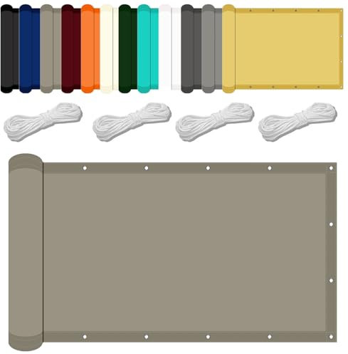 Vela Ombreggiante Rettangolare 1.8 x 5 m Protezione UV Impermeabile Tenda a Vela Inclusa Corda Fissa Tenda a vela per esterno per Giardino Balcone Piscina, Tortora