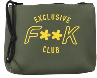 F**K Pochette verde mimetico per uomo e donna con stampa UNI