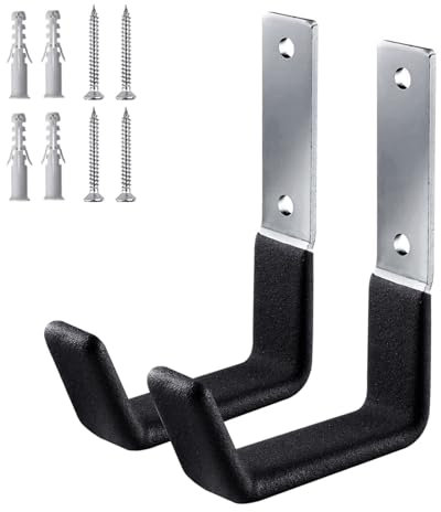 LfrXtra Ameublement de maison, 2 grands crochets en acier inoxydable pour rangement de garage, rallonges, supports muraux pour outils lourds