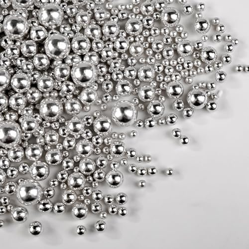 Pearl Sprinkles, Edible Pearls for Cake Decorating, Kosher & Halal (Silver Pearl)
