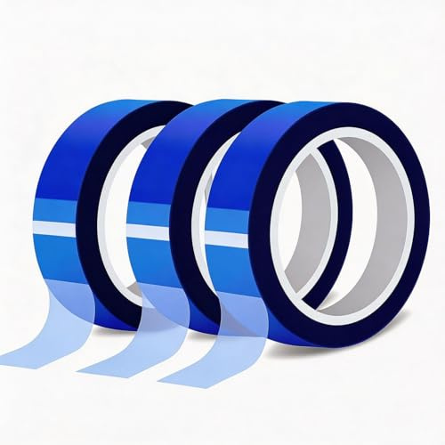 boeyeleny Klebeband Hitzebeständig,Sublimationsklebeband,3 Rollen Blau Heat Resistant Tape Keine Rückstände für Leiterplatten Elektronische Drucke Wärmeübertragung DIY Handwerk(20mm x33m)