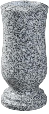 Granit Grabvase, 25,5 cm Höhe, Poliert, mit Drainagelöchern (1)