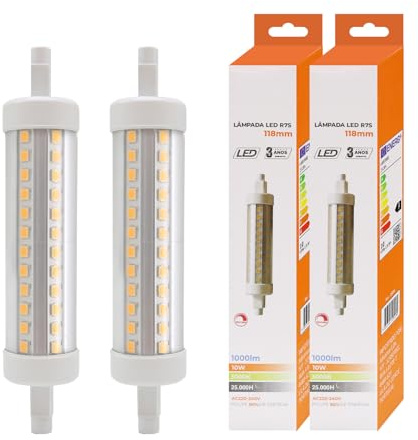 Maxled, Light is Led! 2x Bombillas LED R7S 118mm 10W 1000lm Regulable Blanco Neutro 4000K Equivalente 75W Lámpara Halógena Lineal R7S Tipo Base de Doble para Iluminación del Hogar Oficina Dormitorio