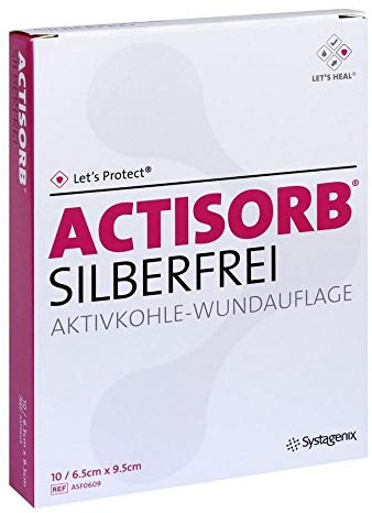Actisorb Silberfrei 6,5x9,5 cm Kompressen