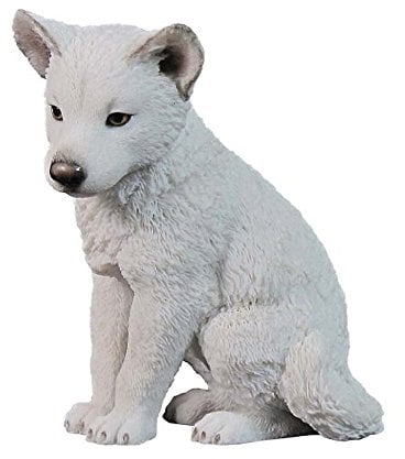 VOGLER Joh. Vogler GmbH Polarwolf Welpe sitzend Figur Deko Dekoration Wolf Tierfigur Skulptur