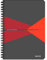 Leitz 44590025 Office Collegeblock A5 liniert, spiralgebunden mit Karton Einband Rot