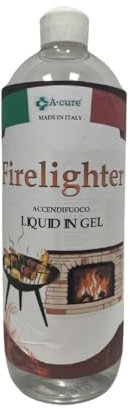 A Cure - Accendi Carbonella Barbecue - Gel Accendifuoco Barbecue da Tavolo da 1 Litro -Sicuro e Pratico per Camino e Grill - Il migliore fra gli accessori barbecue e bbq - Made in Italy