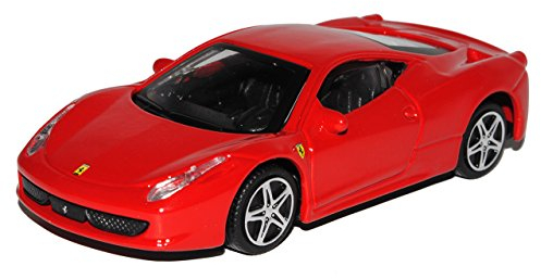 Bburago Ferrari 458 Italia Coupe Rot Ab 2009 1/43 Modell Auto mit individiuellem Wunschkennzeichen