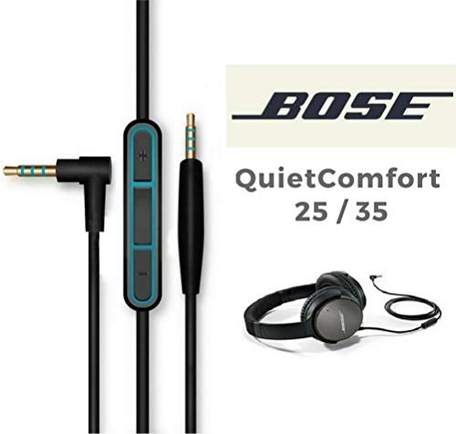 Cable de audio de repuesto para auriculares Bose QuietComfort QC25 QC35 con cancelación de ruido con micrófono y control de volumen