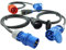 NWP Adapter SET 3-teilig 3-Pol CEE Stecker Kupplung auf 5-Pol CEE Stecker Schuko Stecker Kupplung 16A - 1,5m Anschlussleitung 3x2,5mm² Gummischlauchleitung - IP44