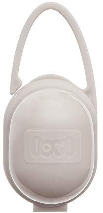LOVI Schnullerhalter für Babys | tragbare Aufbewahrungsbox | perfekt für Reisen | universell und praktisch | Beige