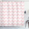 ABAKUHAUS Rosa Duschvorhang, Zick-Zack-Chevron Grunge, Stoffliches Gewebe Badezimmerdekorationsset mit Haken, 175 x 180 cm, Rose Pale Pink Weiß