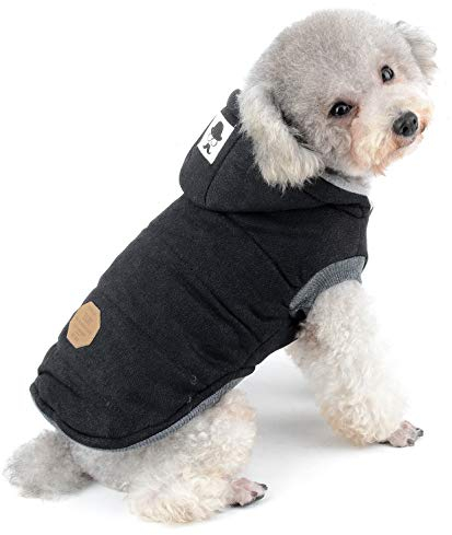 SELMAI Winterjacken & wintermäntel für Hunde kleine Kapuzenpullis Hundemantel Winter Haustierkleidung für Katzen hündchen dackel Chihuahua Gehen im Freien Kältebeständig Schwarz XXL