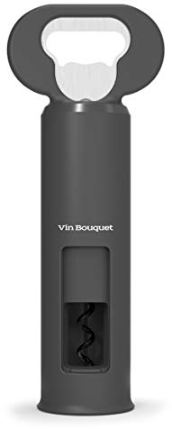 VIN BOUQUET FID 680 Ouvre-boîte 3 en 1 Noir Décapsulateur Tire-Bouchon Plastique