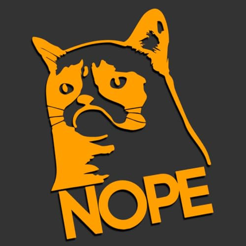 Decus Grumpy Cat Nope L 0128 (orange) // Sticker OEM JDM Style Aufkleber