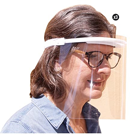 KMINA PRO - Pantallas Protectoras Faciales (x3 uds), Visera Protección Facial, Gafas, Protectores - Fabricado en España