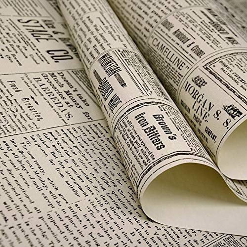 Selbstklebende Tapete Amerikanische retro alte englische Alphabet Zeitung Tapete Bekleidungsgeschäft Bar-Café-Dekor PVC-Wand-Papier Tapete Selbstklebend ( Color : P05501 , Dimensions : 10mX0.53m )