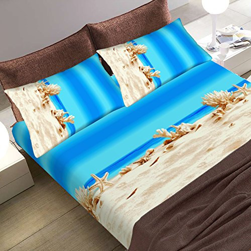 il dolce stile della tua casa completo lenzuola matrimoniali/singole/piazza e mezza puro cotone fantasia marina z- mare (matrimoniali)