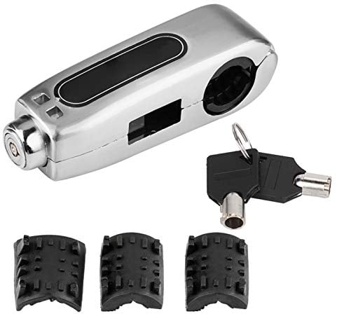 Qiilu Motorbike Caps-Lock,Universal Motorcycle Handlebar Brake Lever Lock Throttle Grip Anti Theft Security Lock Stainless Steel Motorbike Theft for Motorcycle Scooter ATVs(Silver).-f