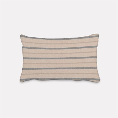 SCHÖNER LEBEN. Kissenhülle Riviera Stripe Small Streifen Natur blau, Größe:30x50cm (HxB)